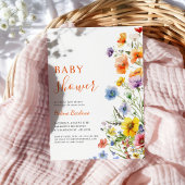 Elegante Rustic Boho Floral Wildblume Baby Shower Einladung
