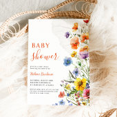 Elegante Rustic Boho Floral Wildblume Baby Shower Einladung