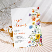 Elegante Rustic Boho Floral Wildblume Baby Shower Einladung