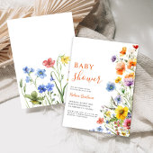Elegante Rustic Boho Floral Wildblume Baby Shower Einladung