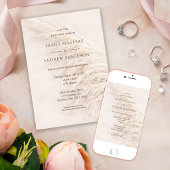 Elegante Rustic Boho Pampas Grass Wedding Einladung