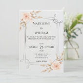 Elegante Rustic Boho Wildblumen Hochzeit Einladung (Stehend Vorderseite)