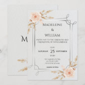 Elegante Rustic Boho Wildblumen Hochzeit Einladung (Vorne/Hinten)