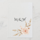 Elegante Rustic Boho Wildblumen Hochzeit Menükarte (Rückseite)
