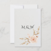 Elegante Rustic Boho Wildblumen Hochzeit RSVP Karte (Rückseite)
