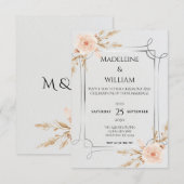 Elegante Rustic Boho Wildblumen Hochzeit RSVP Karte (Vorne/Hinten)