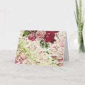 Elegante Rustic Burgund Maroon Rose Hochzeit Dankeskarte (Rückseite)