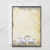 Elegante Rustic Chic Swan Love Birds Wedding Einladung (Vorderseite)