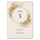 Elegante Rustic Fall Beige Hochzeitsstimmung Tisch Tischnummer (Vorderseite)