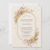 Elegante Rustic Fall Beige Wedding Lingerie Dusche Einladung (Vorderseite)