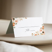 Elegante Rustic Fall Floral Wedding Platzkarte