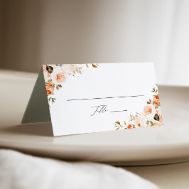 Elegante Rustic Fall Floral Wedding Platzkarte