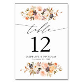 Elegante Rustic Fall Floral Wedding Tischnummer (Vorderseite)