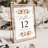 Elegante Rustic Fall Floral Wedding Tischnummer