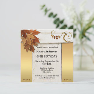 Elegante Rustic Fall Geburtstagsparty Einladung