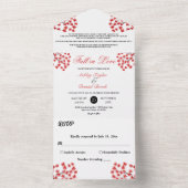 Elegante Rustic Fall Red Blätter Boho Herbsthochze All In One Einladung (Innen Boden)