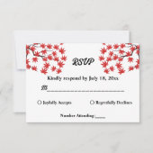 Elegante Rustic Fall Red Blätter Boho Herbsthochze RSVP Karte (Vorderseite)