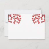 Elegante Rustic Fall Red Blätter Boho Herbsthochze RSVP Karte (Rückseite)