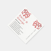 Elegante Rustic Fall Red Blätter Boho Herbsthochze Serviette (Ecke)