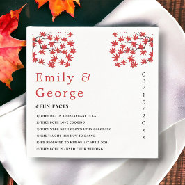 Elegante Rustic Fall Red Blätter Boho Herbsthochze Serviette