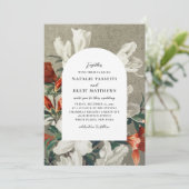 Elegante Rustic Florals Terracotta Wedding Einladung (Stehend Vorderseite)