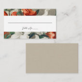 Elegante Rustic Florals Terracotta Wedding Platzkarte (Vorne/Hinten)
