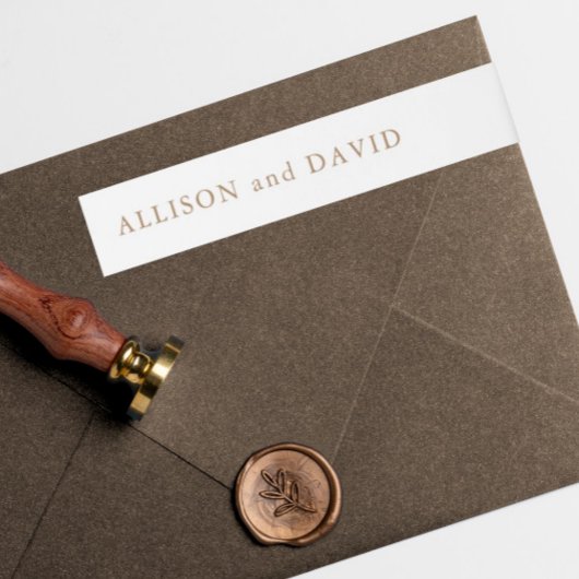 Elegante Rustic Gold Wedding Rücksendeadresse