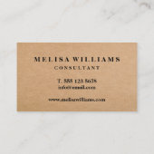 Elegante Rustic Kraft Logo QR Code Business Card Visitenkarte (Rückseite)