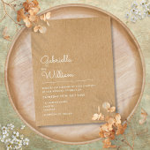 Elegante Rustic Kraft Minimalistisch Wedding Einladungspostkarte