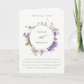 Elegante Rustic Meadow Lilac Floral Wreath Wedding Dankeskarte (Vorderseite)
