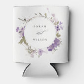 Elegante Rustic Meadow Lilac Floral Wreath Wedding Dosenkühler (Vorderseite)