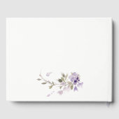 Elegante Rustic Meadow Lilac Floral Wreath Wedding Gästebuch (Rückseite)