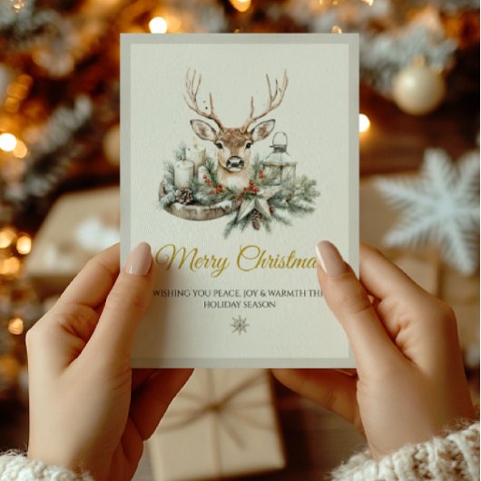 Elegante Rustic Noël Christmas Card - Moderner Win Karte