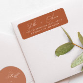 Elegante Rustic Terracotta Calligraphy Address