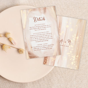 Elegante Rustic Terracotta Gold Monogram Wedding Begleitkarte