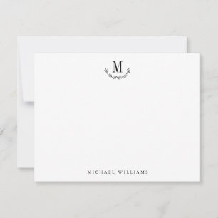 Elegante Rustic Wild Forest Monogram Stationery Mitteilungskarte