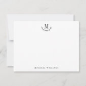 Elegante Rustic Wild Forest Monogram Stationery Mitteilungskarte (Vorderseite)
