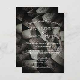 Elegante Rustic Wine Cork Wedding Card Einladung