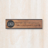 Elegante Rustic Wood Logo Office Türschilder Türschild (Vorderseite )