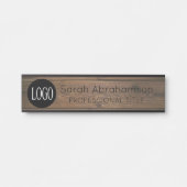 Elegante Rustic Wood Logo Office Türschilder Türschild (Vorderseite )