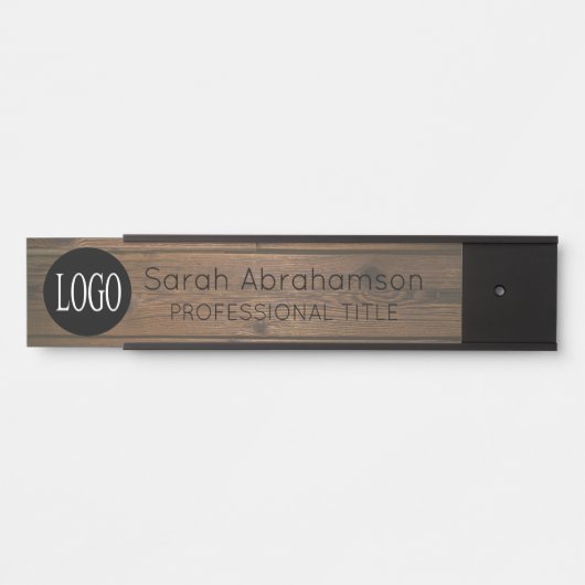 Elegante Rustic Wood Logo Office Türschilder Türschild (Vorderseite )
