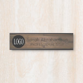 Elegante Rustic Wood Logo Office Türschilder Türschild (Vorderseite )