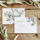 Elegante Rustic Woodland Pine Wedding RSVP Card