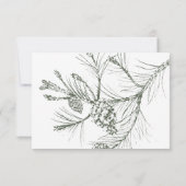 Elegante Rustic Woodland Pine Wedding RSVP Card Karte (Rückseite)