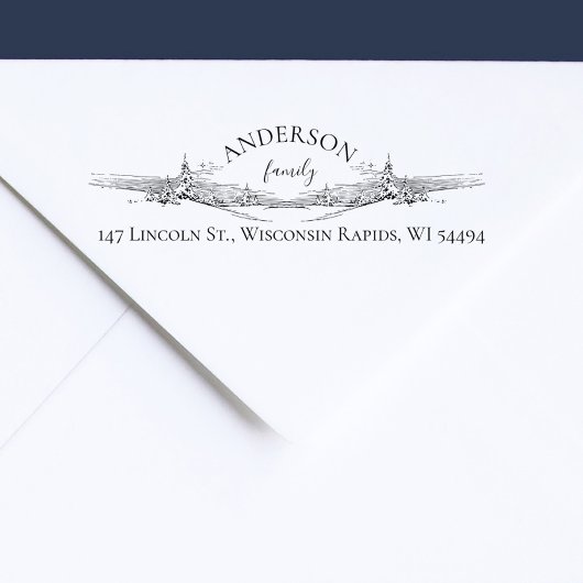 Elegante Rústico De Pinos De Nieve Dirección de Re Permastempel