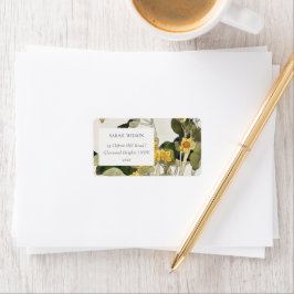 Elegante rustikal-gelbe daffodil-Blumenadresse Adressaufkleber