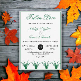 Elegante Rustikal Green Grass Boho Frame Hochzeit Einladung