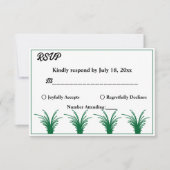 Elegante Rustikal Green Grass Boho Frame Hochzeit RSVP Karte (Vorderseite)