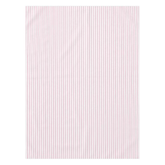 Elegante Rustikal Rosa Französische Streifen Tischdecke (Vorderseite)