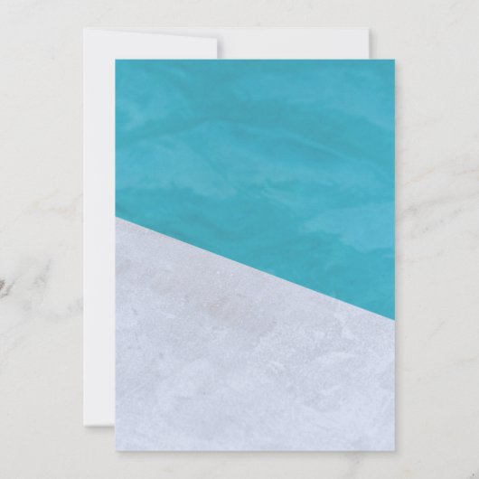 Elegante rustikale Abstrakte Hochzeit in Blau und  Einladung (Rückseite)